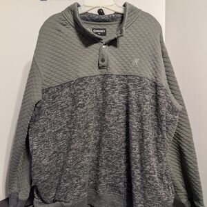 Hooey Quilted Gray Pullover with Hood Men's XXL